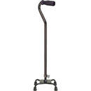 Drive Medical Quad Cane with Small Base and Foam Grip in Black - Lightweight and stable mobility aid, Moovkart