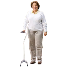 Drive Medical Quad Cane, Small Base with Vinyl Grip