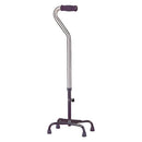 Adjustable heavy-duty quad cane in chrome finish, 30 to 39 inch height range by Drive Medical. Moovkart
