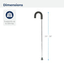 Drive Medical Adjustable Aluminum Cane with Vinyl Grip, 300 lbs Capacity and Standard Handle Silver