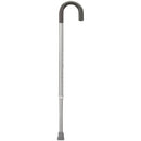 Drive Medical Silver Adjustable Aluminum Cane with ergonomic vinyl grip, non-slip base, lightweight frame, and adjustable height for mobility support, Moovkart.