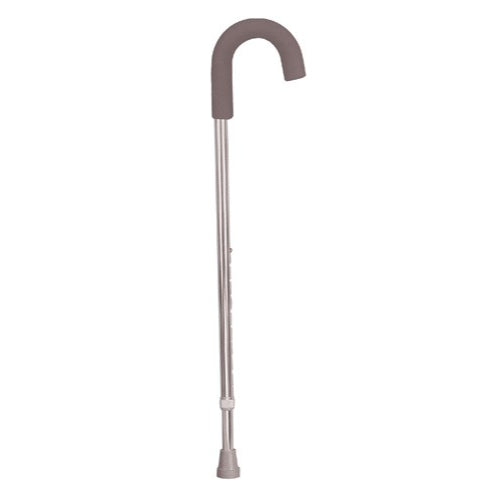 Cane Adjustable Round Handle Silver with Foam Comfort Grip