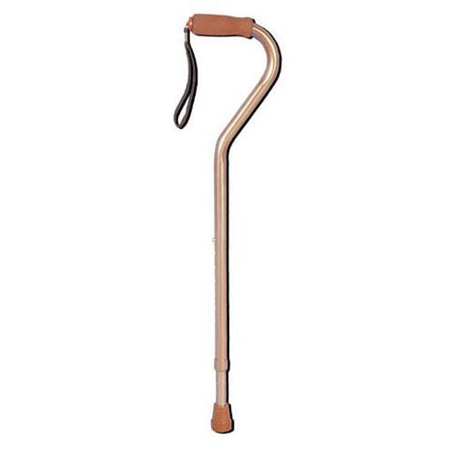 Drive Medical Adjustable Cane with ergonomic offset handle and bronze finish for enhanced support and stability, Moovkart