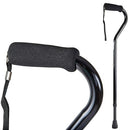 Drive Medical Deluxe Adjustable Offset Cane with Wrist Strap, Black, for Enhanced Mobility and Support. Moovkart