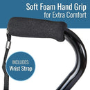 Drive Medical Deluxe Adjustable Offset Cane with Wrist Strap, Black