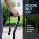 Drive Medical Deluxe Adjustable Offset Cane with Wrist Strap, Black