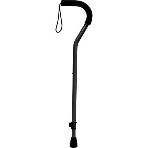 Drive Medical Offset Aluminum Cane with Tab-Loc Silencer, Black