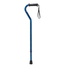 Drive Medical Offset Cane in Blue Crackle with gel hand grip and adjustable height at Moovkart