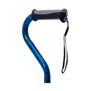 Drive Medical Aluminum Offset Cane with Gel Hand Grip, Blue Crackle