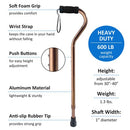 SkyMed Heavy Duty Bariatric Aluminum Cane Adjustable 30 To 40 Inch Height With Soft Foam Grip Support, Moovkart