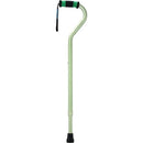 SkyMed Standard Adjustable Offset Walking Cane with Aluminum Frame and Rubber Tip, Green