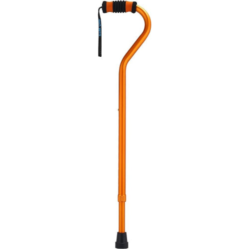 Sky Med Standard Offset Walking Cane Adjustable Aluminum, Orange