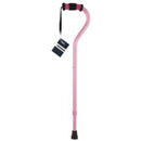 SkyMed Standard Offset Walking Cane Adjustable Aluminum, Pink