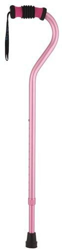 Drive Medical Standard Offset Adjustable Aluminum Walking Cane (pink)