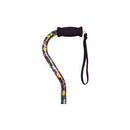 Alex Orthopedic Offset Aluminum Cane Butterfly Pattern with Adjustable Height and Rubber Tip