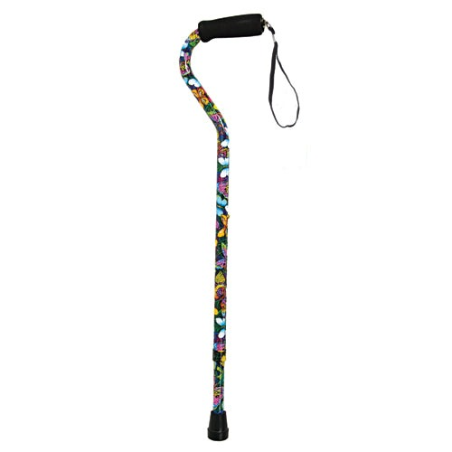 Alex Orthopedic Offset Handle Aluminum Cane, Butterfly, Each