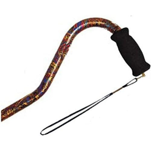 Alex Orthopedic Offset Handle Aluminum Cane, Paisley