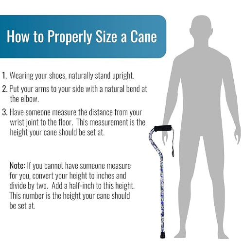 DMI Offset Handle Aluminum Cane, Mauve Floral