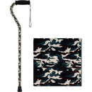 Alex Orthopedic Offset Handle Aluminum Cane with Strap and Adjustable Height, Black Camo
