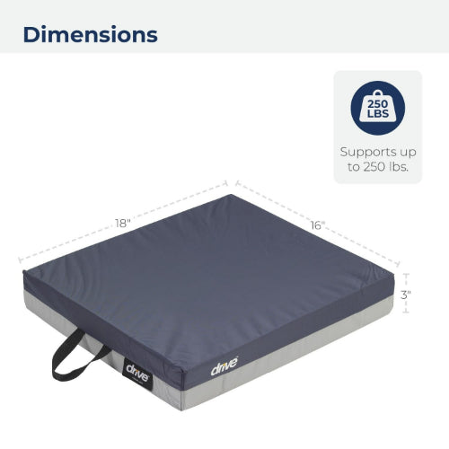 Drive Medical Gel E Wheelchair Cushion, 18 x 16 x 3 Inches
