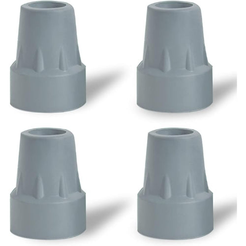 Glorified Ortho Crutch Tips, 4 Pack 7/8 inch Heavy Duty Replacement Rubber Cane Tips, Gray