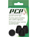 Drive Medical Cane Tips with Non-Slip Rubber Grip for Walkers and Canes in Black, Pack of 4