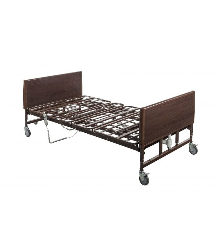 Drive Medical Full Electric Lightweight 54 Inches Bariatric Bed, 1000 lb. Capacity, Brown