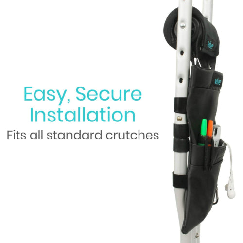 Vive Health Crutch Bag Pouch with Foam Hand Grip Pads