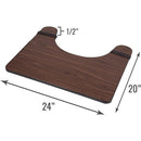 DMI Wheelchair Tray for adults – brown wood grain lap tray with Velcro straps for stability, Moovkart