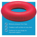 Carex Red Rubber Inflatable Ring Cushion with No-Leak Valve and Body-Conforming Support, 18-inch