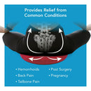 Carex Red Rubber Inflatable Ring Cushion with No-Leak Valve and Body-Conforming Support, 18-inch