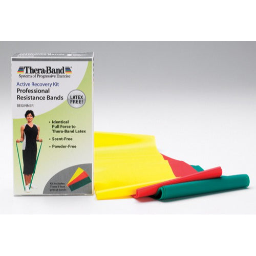 Thera-Band 5 Feet Combo Pack Light and Heavy Latex-Free Resistance Bands for Workouts. Moovkart
