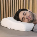 DMI Contoured Foam Cervical Pillow with White Cover for Neck Support and Comfortable Sleep, Standard