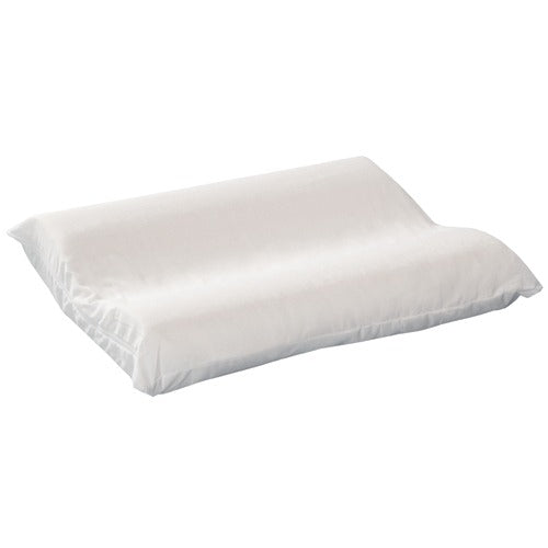 Contoured foam cervical pillow for neck pain relief