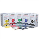 Thera-Band Starter Dispenser pack with 15 resistance bands and exercise guide for versatile strength and flexibility training, Moovkart.