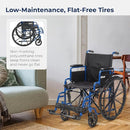 Drive Medical Blue Streak Wheelchair 18 Inches, Elevated Legrests