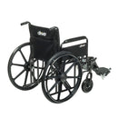 Drive Medical Standard Dual Axle Wheelchair with Removable Full Arms and Elevating Legrests