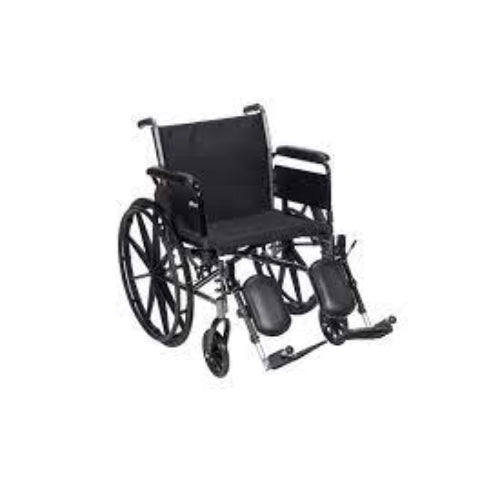 Drive Medical Standard Dual-Axle Wheelchair with Removable Full Arms and Elevating Legrest, 24 Inches