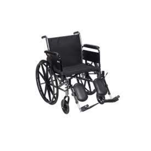 Drive Medical Standard Dual-Axle 24 Wheelchair with Removable Full Arms & Elevating Leg Rests