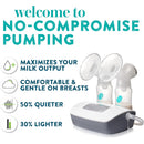 Evenflo Deluxe Advanced Breast Pump Double Electric 32 Settings with Flanges and Insulated Cooler Bag