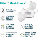 Evenflo Deluxe Advanced Breast Pump Double Electric 32 Settings with Flanges and Insulated Cooler Bag
