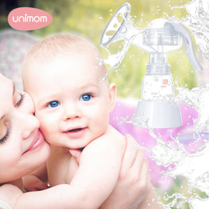 Zomee Manual Breast Pump with Bottle, Wide Neck, Non-Slip Handle for Comfortable Expressing Hover
