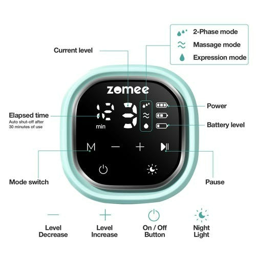 Zomee Z2 Breast Pump Bundle with Tote and Cooler, 2 Pack
