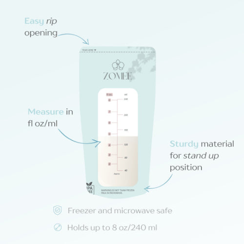 Zomee Milk Storage Bags, Pack of 120