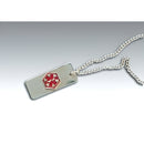 Apothecary Medical Necklace – Stainless Steel Diabetic ID Jewelry with 24-Inch Chain. Moovkart