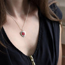 Apothecary Medical ID Necklace Reads Heart, Stainless Steel, 24 Inch, Engraved Identification Tag