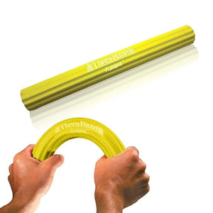 Thera-Band FlexBar Exercise Bar, Yellow 12 Inch, 6 lb Resistance for Grip and Elbow Therapy Hover