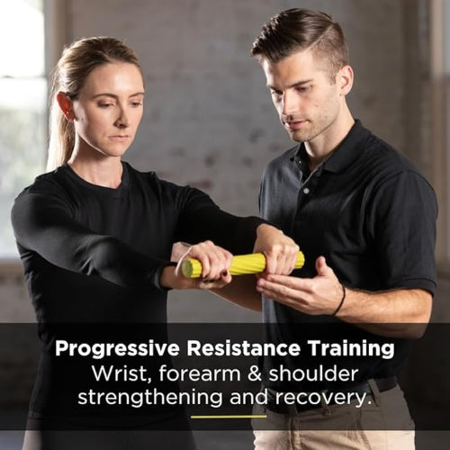 Thera-Band FlexBar Exercise Bar, Yellow 12 Inch, 6 lb Resistance for Grip and Elbow Therapy