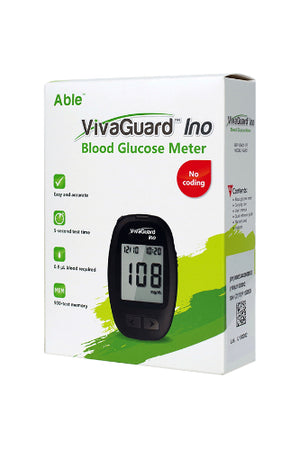 VivaGuard Ino Blood Glucose Diabetic Monitoring Meter Only, No Coding, 900-Test Memory Hover