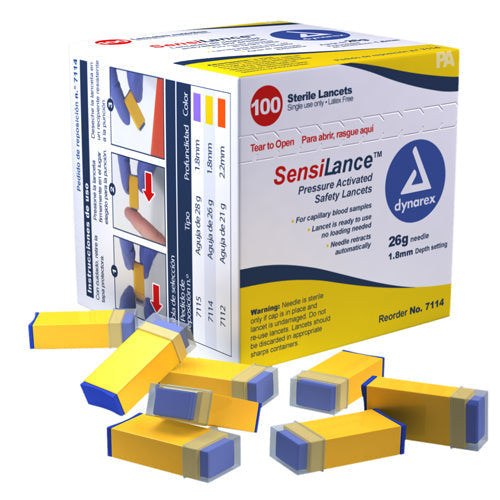 Pressure Activated Lancets 26g 1.8mm Yellow (Box Of 100)